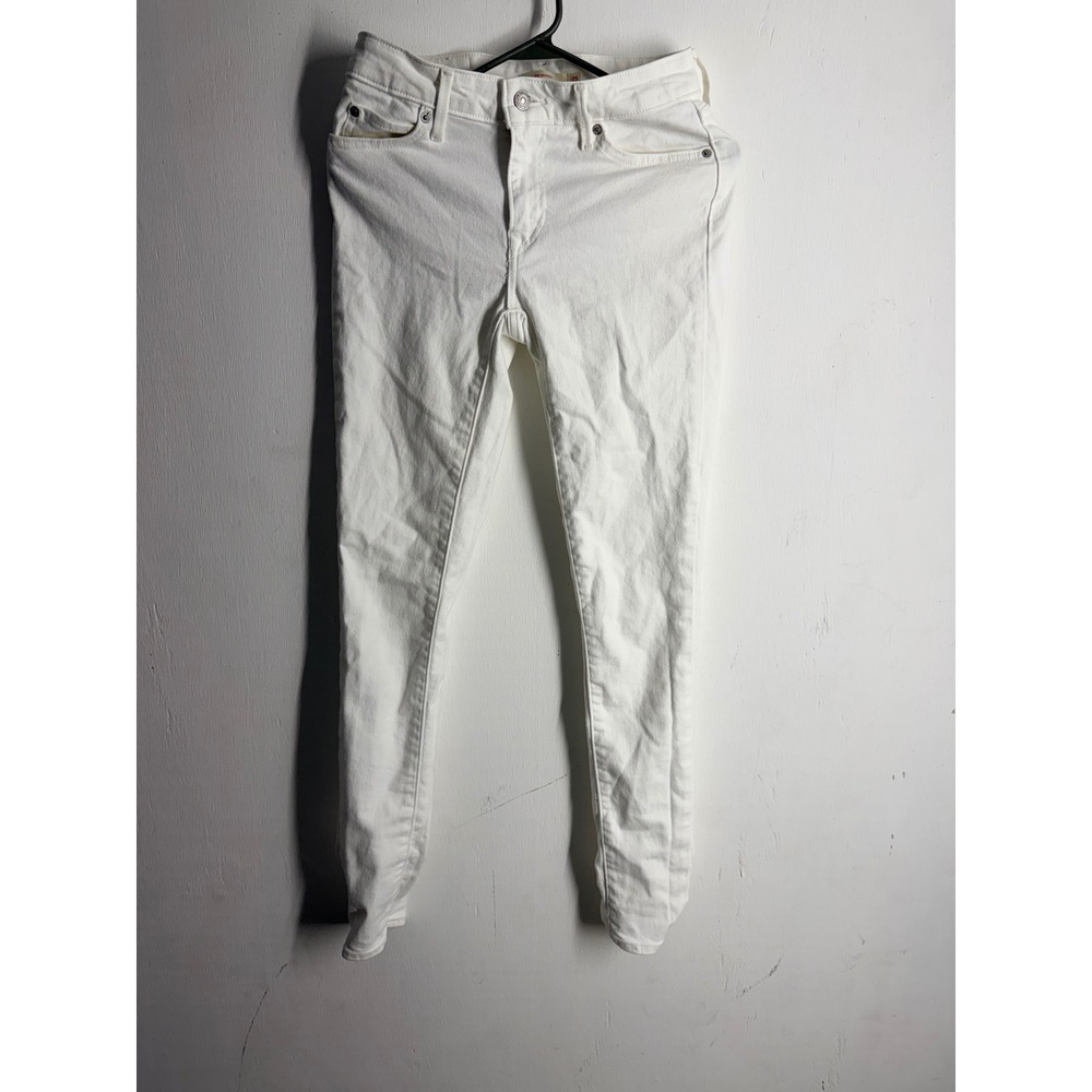 Levis 711 Skinny Jeans Womens 25 White Mid Rise Stretch Denim Pants